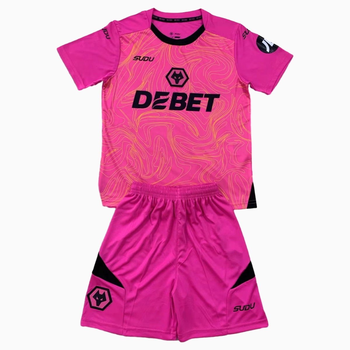 Wolverhampton Wanderers Wolves 24-25 Goalkeeper Pink Men's Adult Jersey Set - Fans Version - JerseysGala