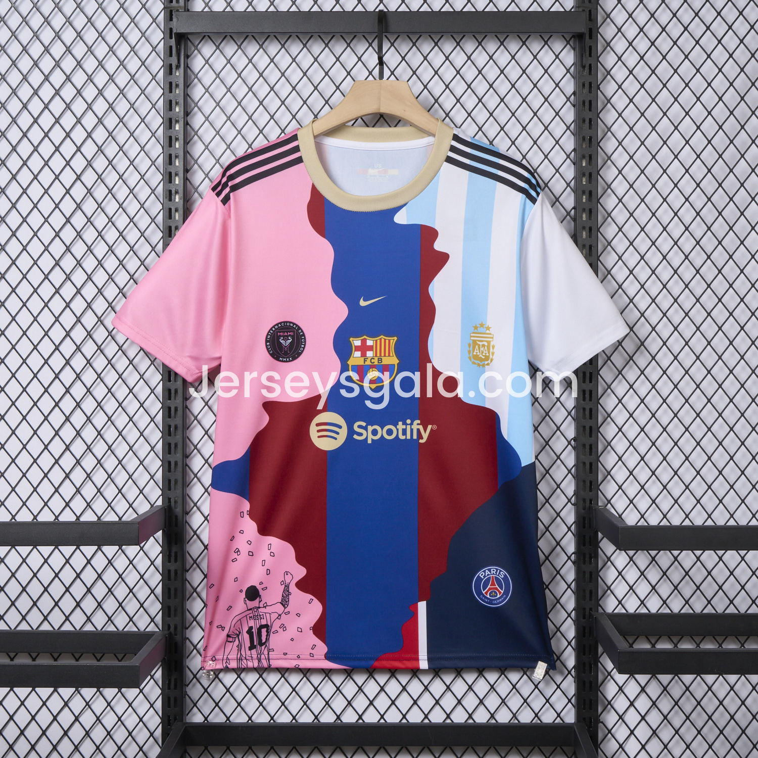 Messi Career Commemorative Jersey - Fans Version - B.A.R.S.A Argentina Paris Saint-Germain PSG INT M.A.M - JerseysGala