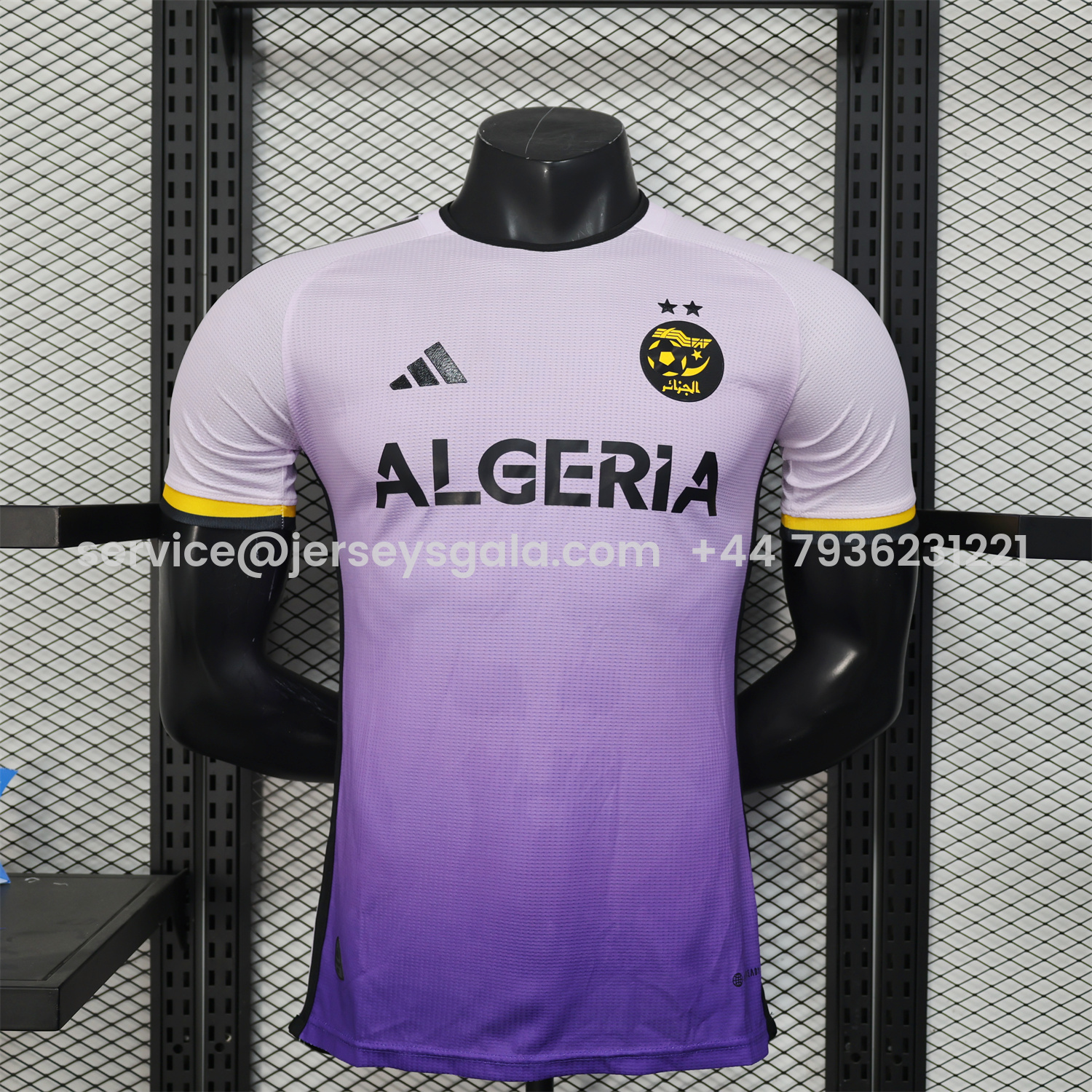 Algeria 25-26 White-purple Gradient Jersey with Black Chest Text - Player Version - JerseysGala