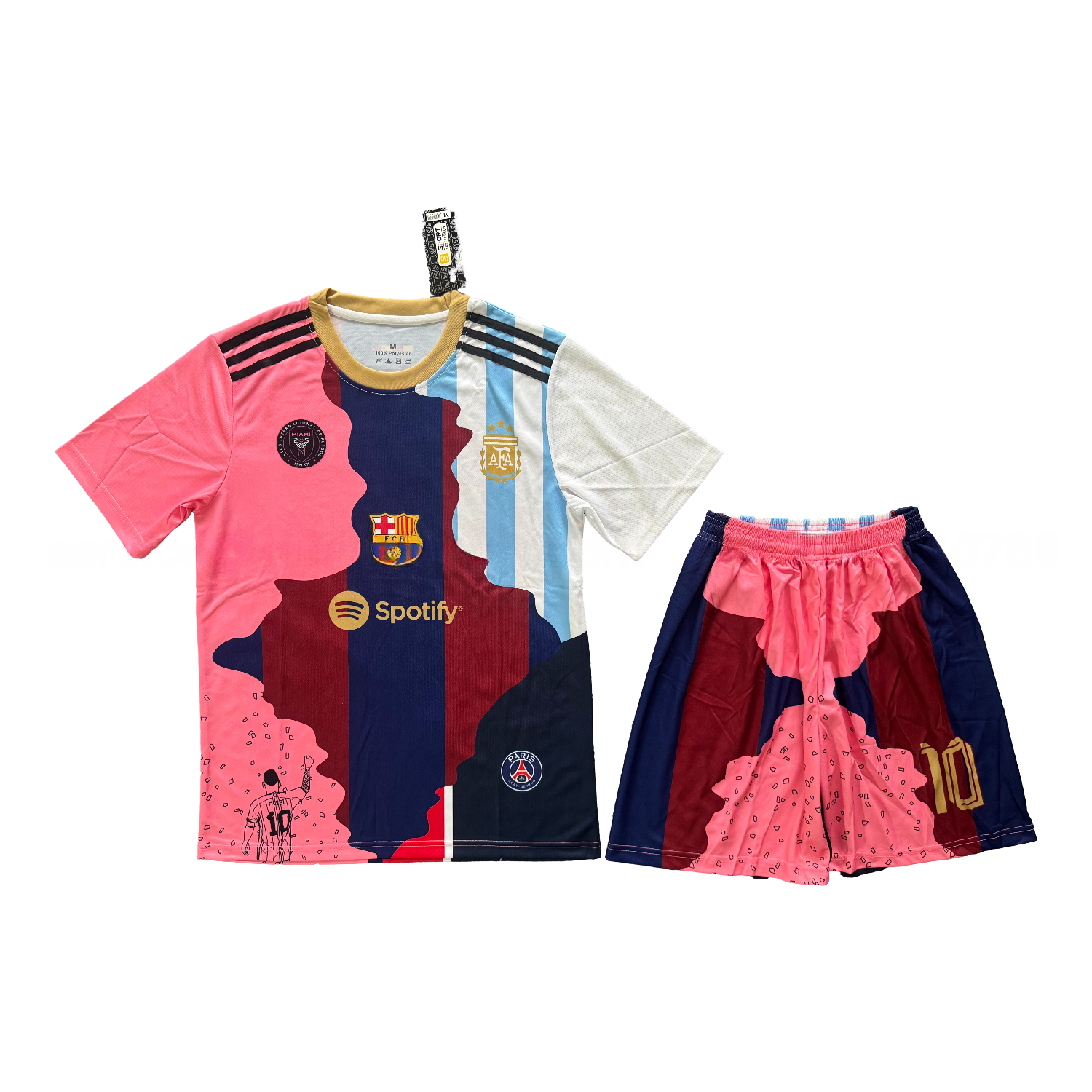 Messi Career Commemorative Men's Adult Jersey Set - Fans Versionwith Messi #10 - B.A.R.S.A Argentina Paris Saint-Germain PSG INT M.A.M - JerseysGala